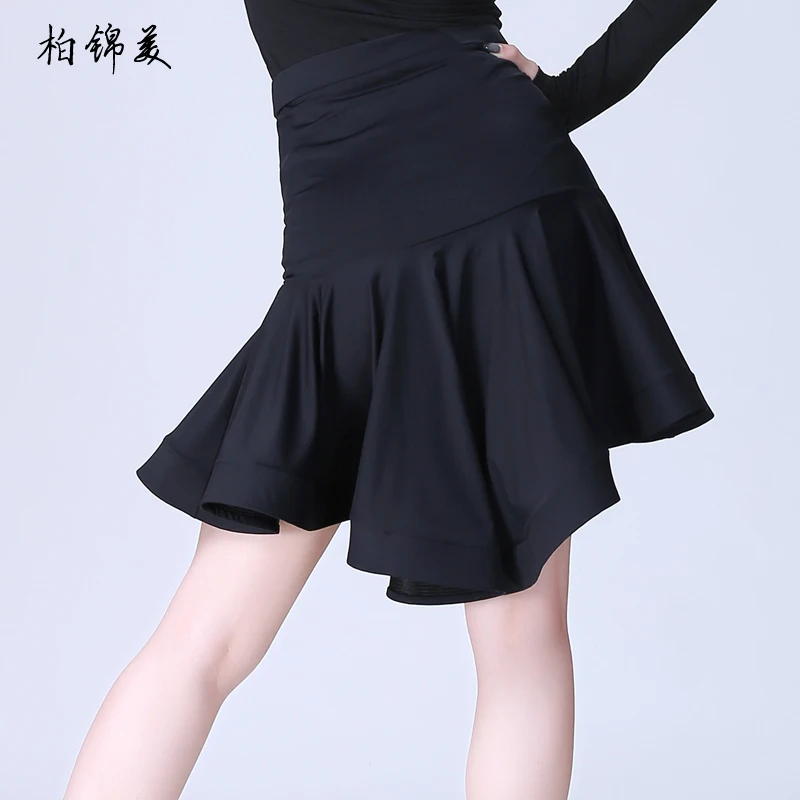 Latin dance skirt new adult female costume dance big swing fishbone skirt irregular competition performance practice skirt