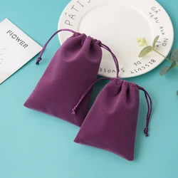 50Pcs/lot Velvet Bag Jewelry Packing Gift Drawstring Pouches 5x7cm 7x9cm 8x10cm 9x12cm Coloful Velvet Bags Can Customized