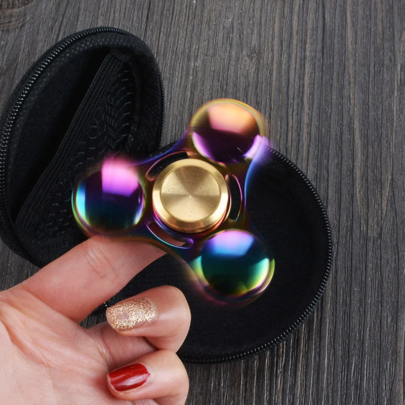 Hot Colorful Rainbow Fidget Spinner Metal Hand Spinner About 5 Minutes For Autism Rotation Anti Stress Toys Kids Children