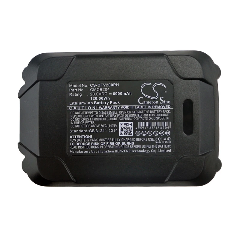 Cameron Sino Battery for Craftsman CMCB204 CMCB204-2 fits CMCBL0100B CMCCSP20 CMCCSP20M1 Power Tools Replacement battery 6000mAh