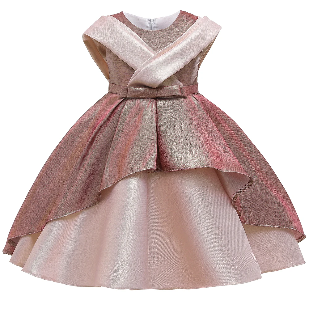 2 Ways Wear Elegant Kids Bridesmaid Dress Flower Girl Party Dresses For Girls Wedding Ball Gown Children Birthday Princess Dress