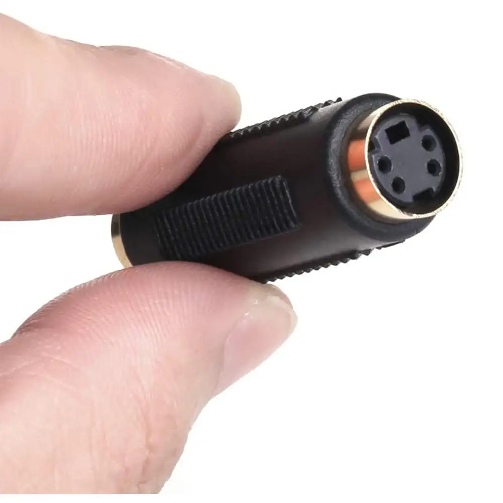 S-Video S-VHS Mini Din 4 PIN Female to Female Gender Change Coupler Extension Connector Composite Video Cable Adapter for DVD
