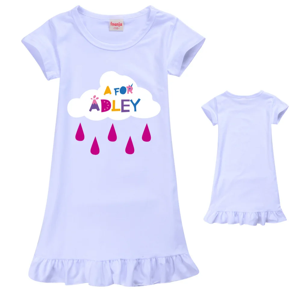 High Quality A for Adley Girls Dresses Dress Sleepwear Kids Pajamas Fashion Design Children Girl Clothes Princess Vestido