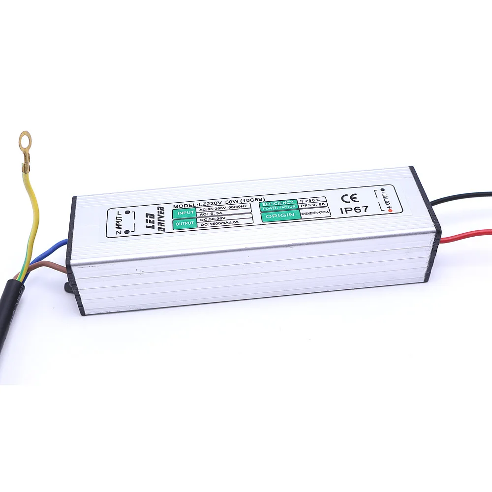 

50W IP65 Waterproof Constant Current LED Driver AC100-250V to DC28-40V 1500mA for 50W High Power LED Light Freeshipping