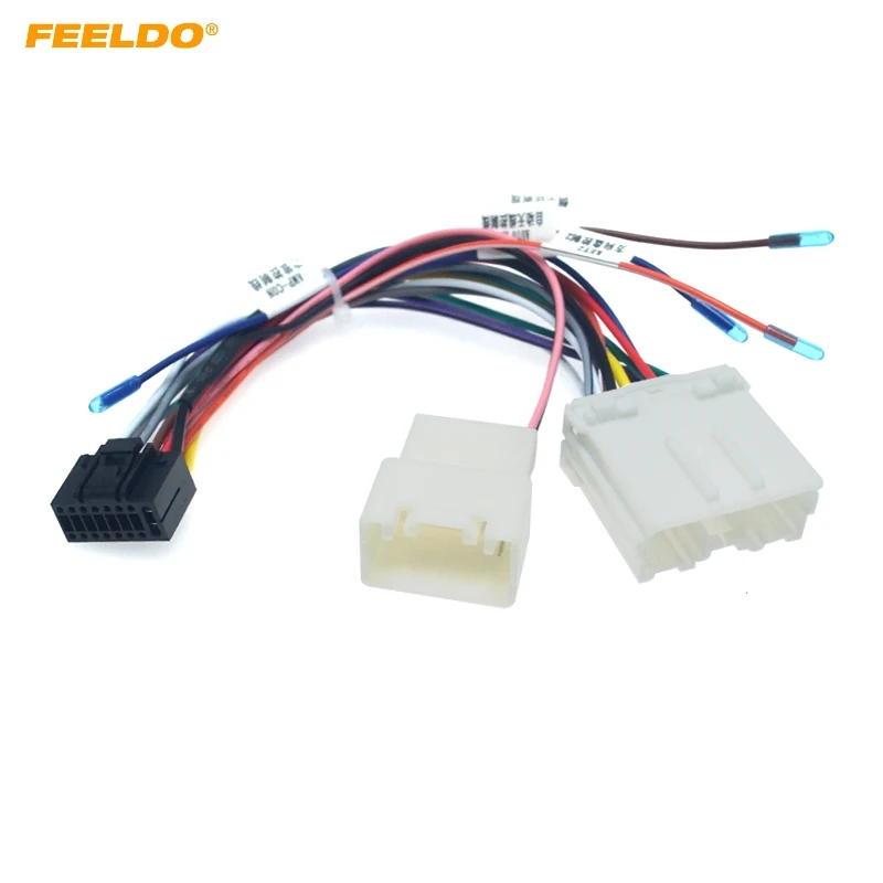 

FEELDO Car Radio Audio 16PIN Adaptor Wiring Harness For Mitsubishi Pajero Sport Power Calbe Wire Plug Harness #HQ6387