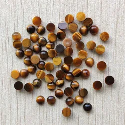 4mm 5mm Wholesale 50pcs/lot good quality natural tiger eye stone round cab cabochon beads for jewelry making free shipping