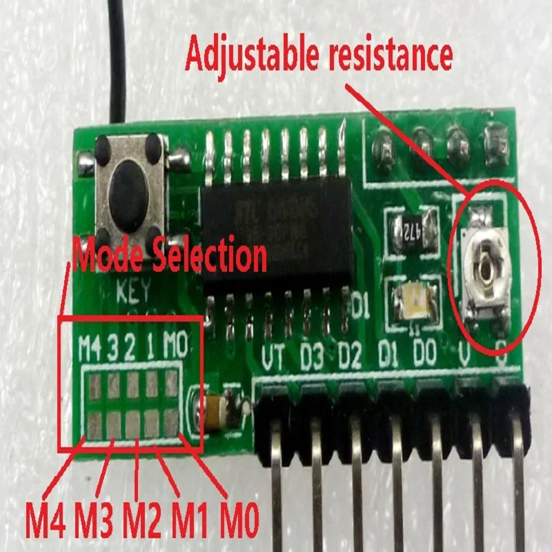 RF11A04*1+TB195*1 433MHz For Arduino Encode Decode RF Wireless Remote Adjustable Delay Time Link Kit