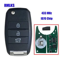 3 przycisk zdalnego składany kluczyk samochodowy 433MHZ ID46 ID70 układu dla Kia K5 Sorento Sportage 2013 2014 2015 Keyless Fob