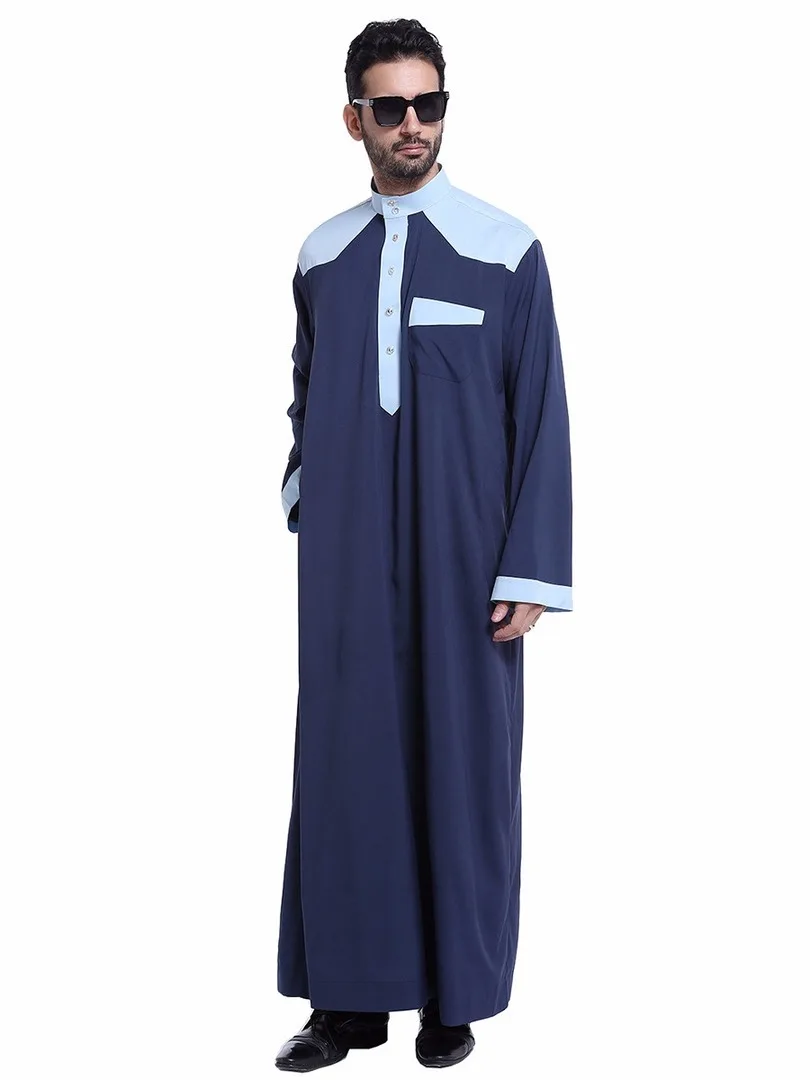 Muslim Men White Long Sleeve Thobe Dress Men Islamic Clothing Islamic Thobe For Men Abaya Saudi Arab Moslim Jurk Male