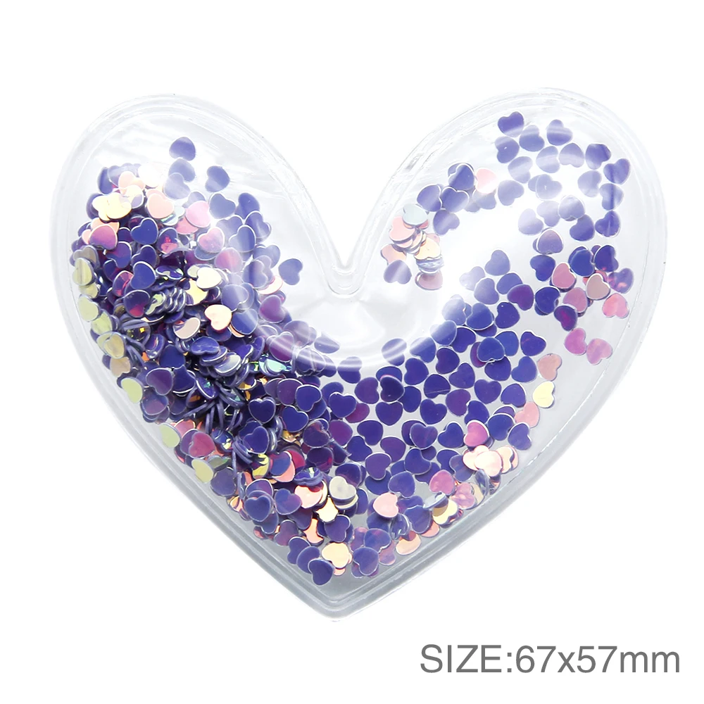 New 5Pc Transparent Plastic Bag love Cloud Bling Shaker Sequins DIY Make Hair Clip Accessories Craft Decor,5Yc7561