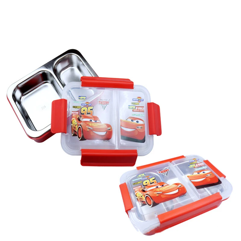 

Disney children tableware 304 stainless steel lunch box cartoon sealed compartment lunch box