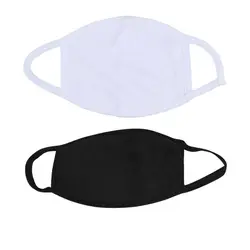 Masque buccal en coton unisexe, 5 pièces, respirant, lavable, réutilisable, élastique, coupe-vent, noir, blanc, boucles auriculaires