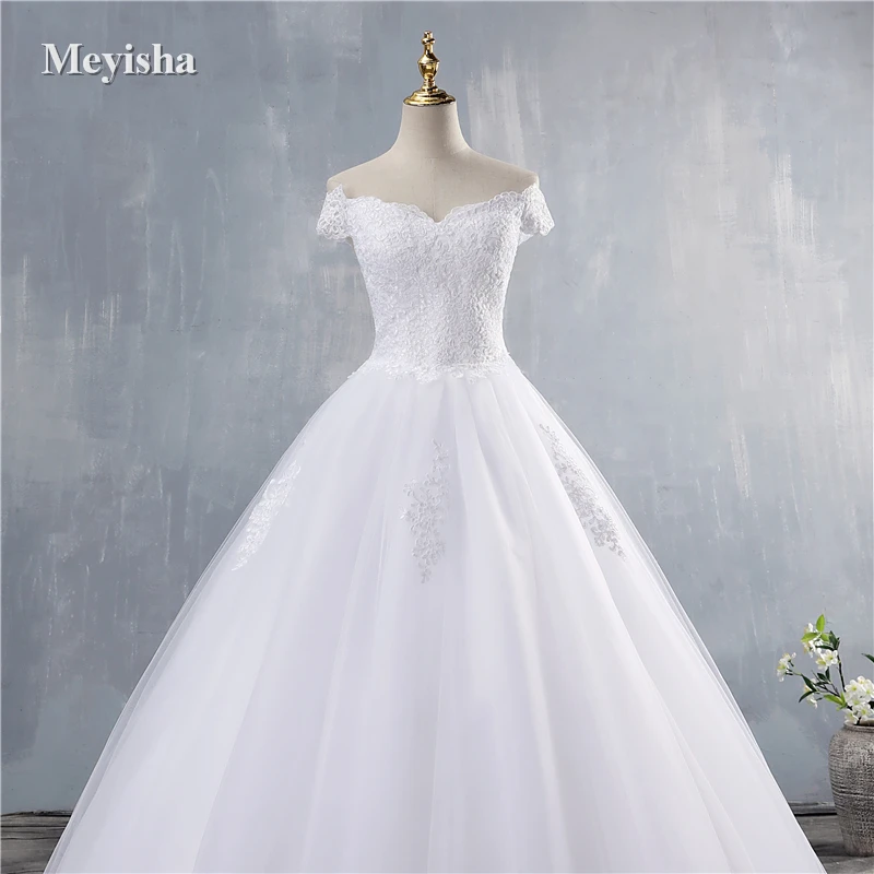 ZJ9143-vestidos de novia elegantes con hombros descubiertos, vestidos de novia con escote Corazón y borde de encaje, color blanco marfil, novedad de 2020 y 2021