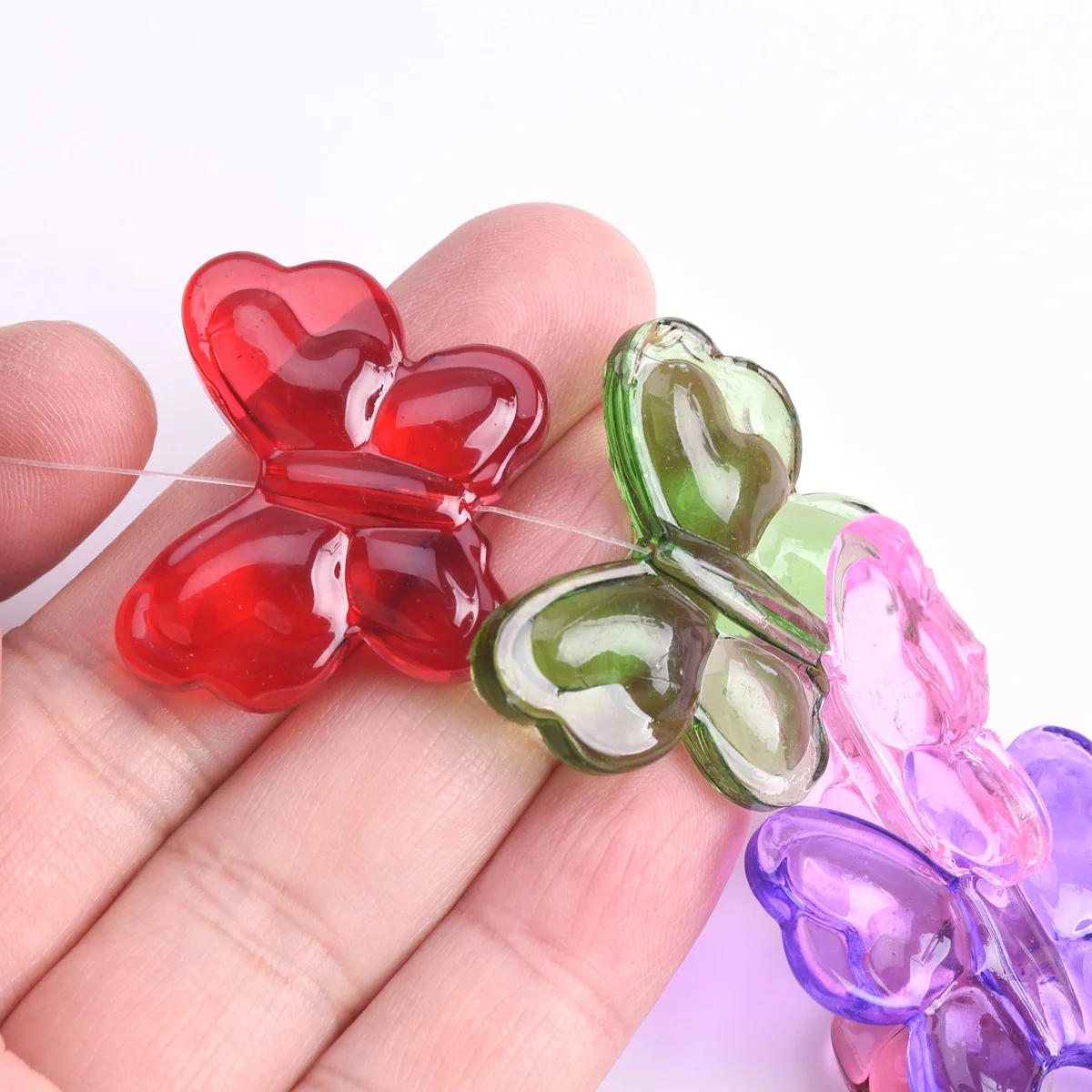 5pcs Big Butterfly Shape 33x27mm Crystal Glass Loose Beads For Jewelry Making DIY Crafts Findings