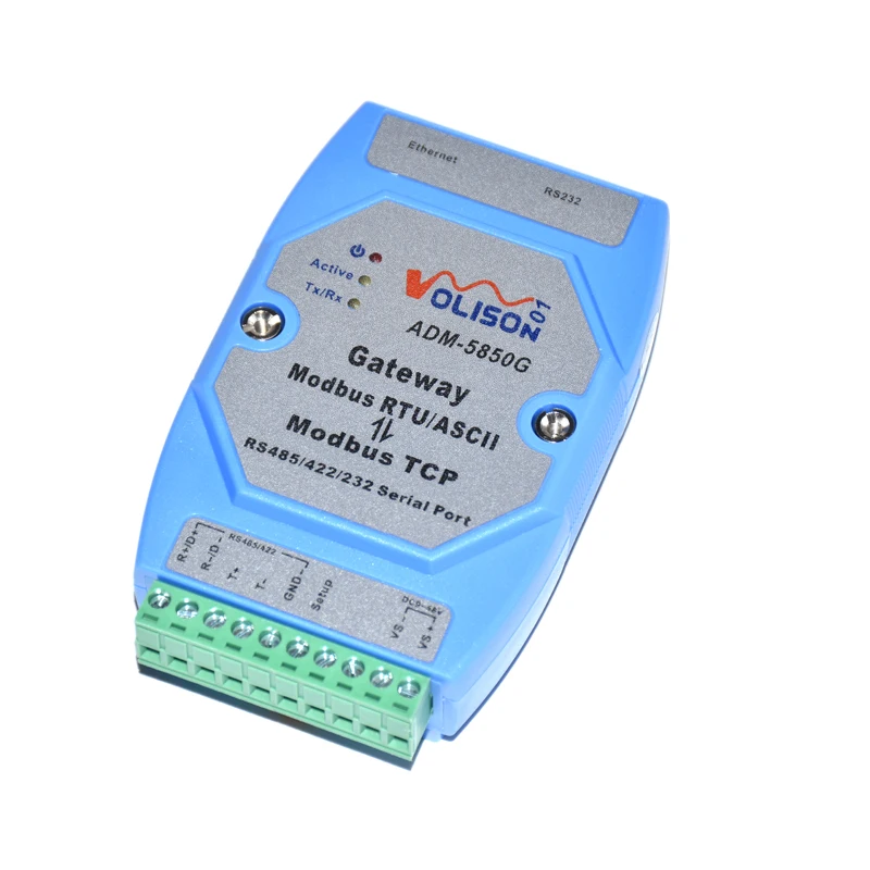 ADM-5850G Industrial Modbus gateway server, MODBUS RTU/ASCII to Modbus TCP, support PLC serial port