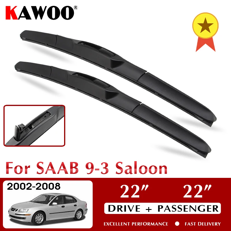 KAWOO Wiper Car Wiper Blades For SAAB 9-3 Saloon 2002-2008 Windshield Windscreen Front Window Accessories 22