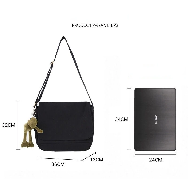 Large Capacity Couples Messenger Bags Women Harajuku Cargo Simple Solid Preppy College High Street Cross Body Leisure Travel