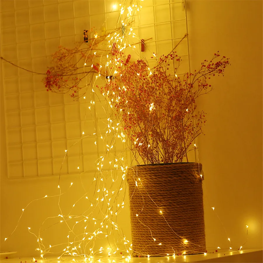 Solar String Lights Outdoor 10 Strands 200 LEDs Waterproof Twinkle Starry Light Waterfall Vine Branch Light For Garden Christmas