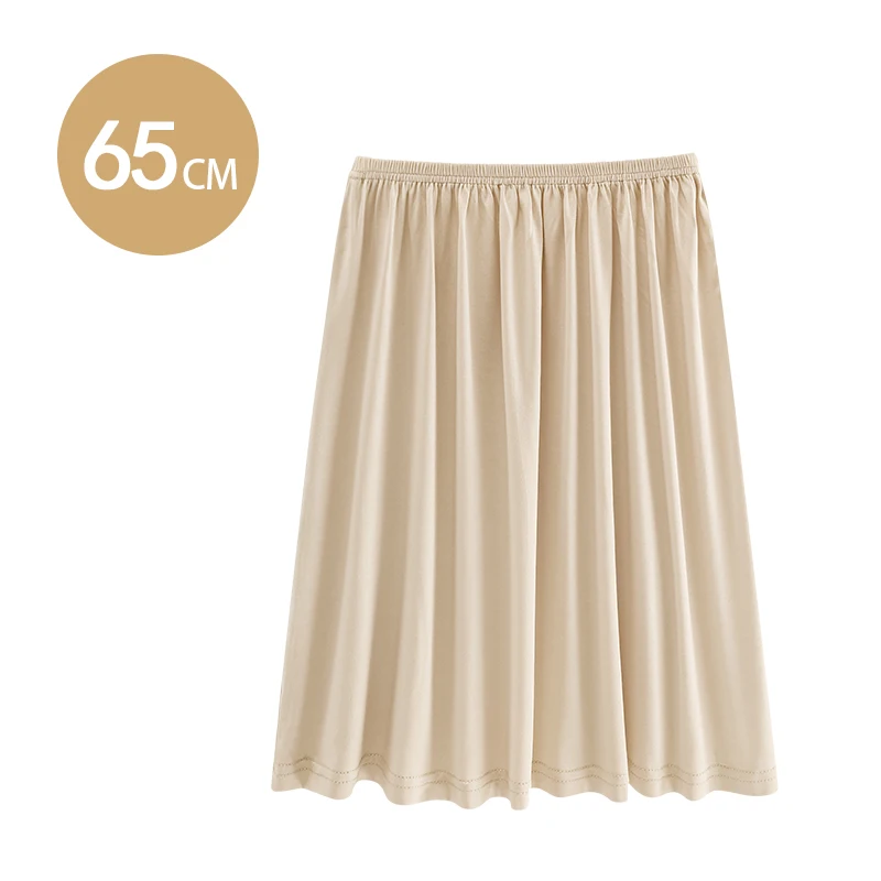 Modal สีดำและสีขาวกระโปรง Plus ขนาดยาวความปลอดภัย Petticoat 45ซม.55ซม.65ซม.ด้านล่างซับกระโปรงครึ่ง slips สำหรับชุดใหม่