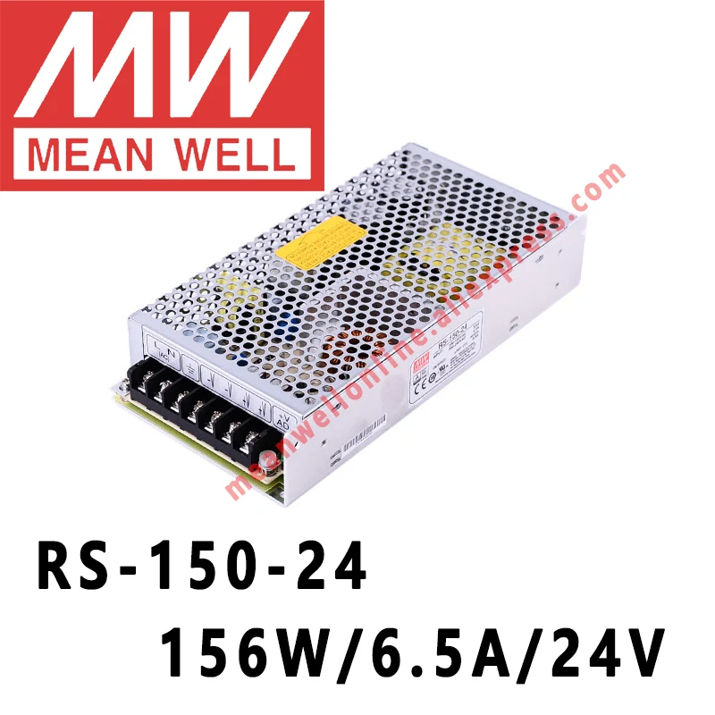 RS-150-24 Mean Well 156W/6.5A/24V DC Single Output Switching Power Supply meanwell online store