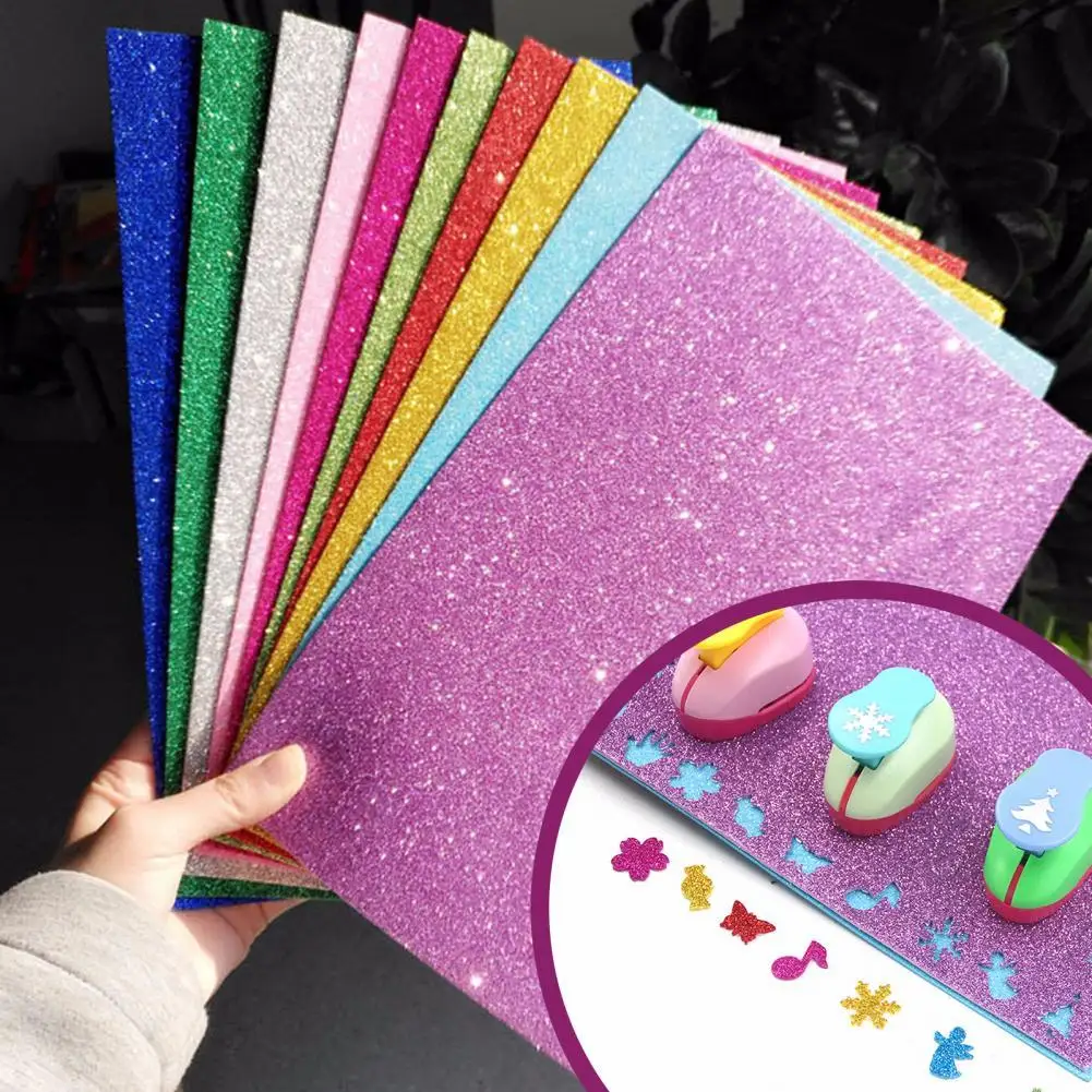 10Pcs Modern DIY Craft Paper A4 Lightweight Glitter Bright Sponge Paper  Craft Paper Foam Paper