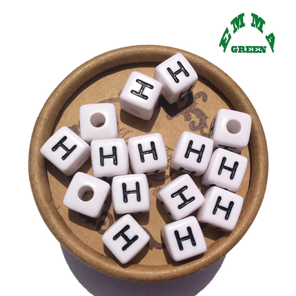 Letter Beads for kids Jewelry making Acrylic Beads 550pcs 10mm A-Z Separate Letter beads Charms Vowel Alphabet Beads Square Bead