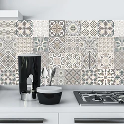 Portuguese Style Retro strip Tiles Ceramics Wall Sticker Kitchen Bathroom Wardrobe Art Mural Home Decor Peel & Stick Wall Decals