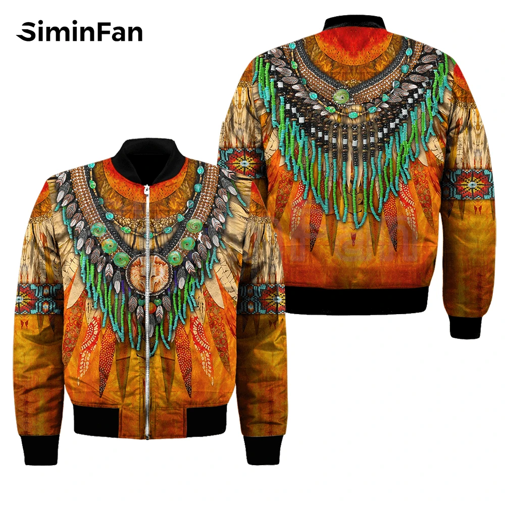 Tribal Ethnic Style Pattern 3D Printed Mens Casual Flight Bomber Jackets Unisex Harajuku Winter Thick Coat Women Streetwear 08