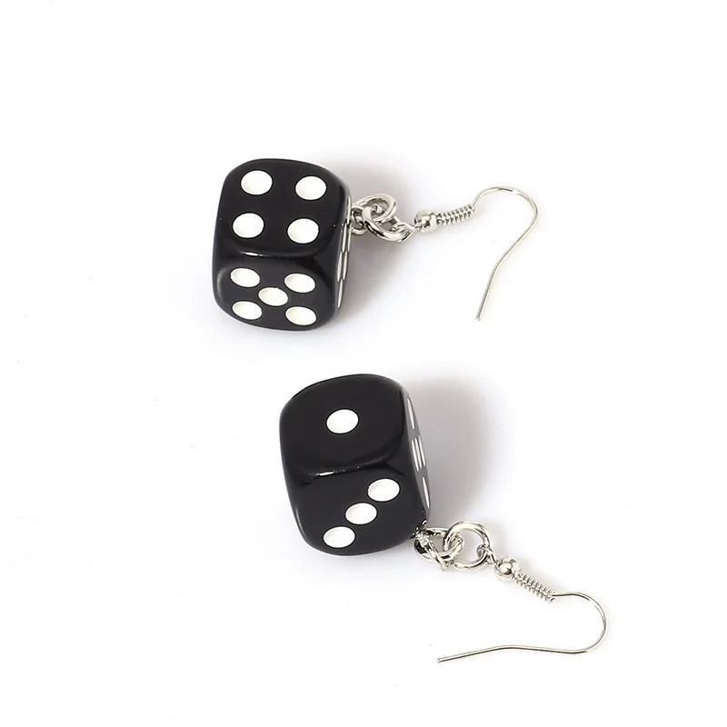 Aihua Heißer Verkauf Weiß Schwarz Farbe Platz Würfel Ohrringe für Frauen Lustige Digitale Würfel Ohrringe Femme Bijoux Brincos Berloques – Detail 8