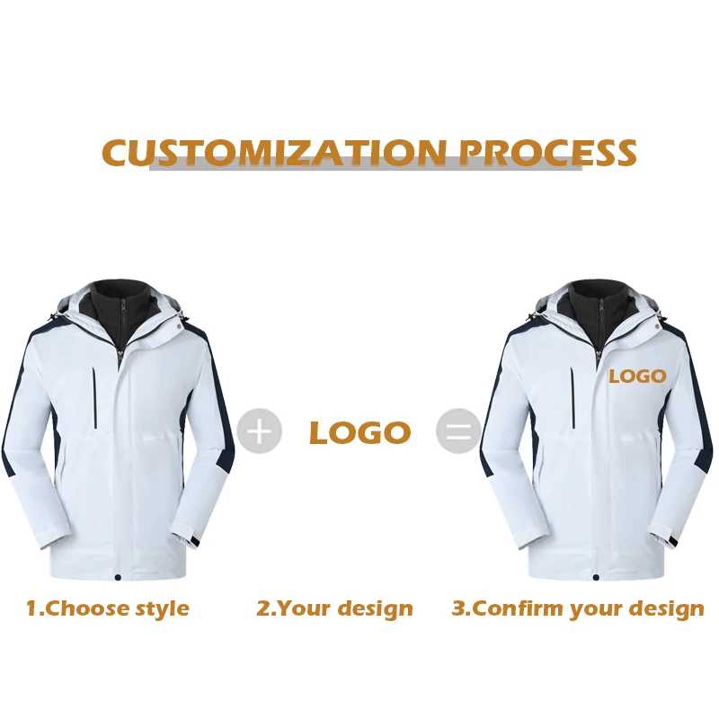 2021 Winter Men's High-end Hooded Jacket Custom Logo Waterproof Windbreaker Team  Customize Print