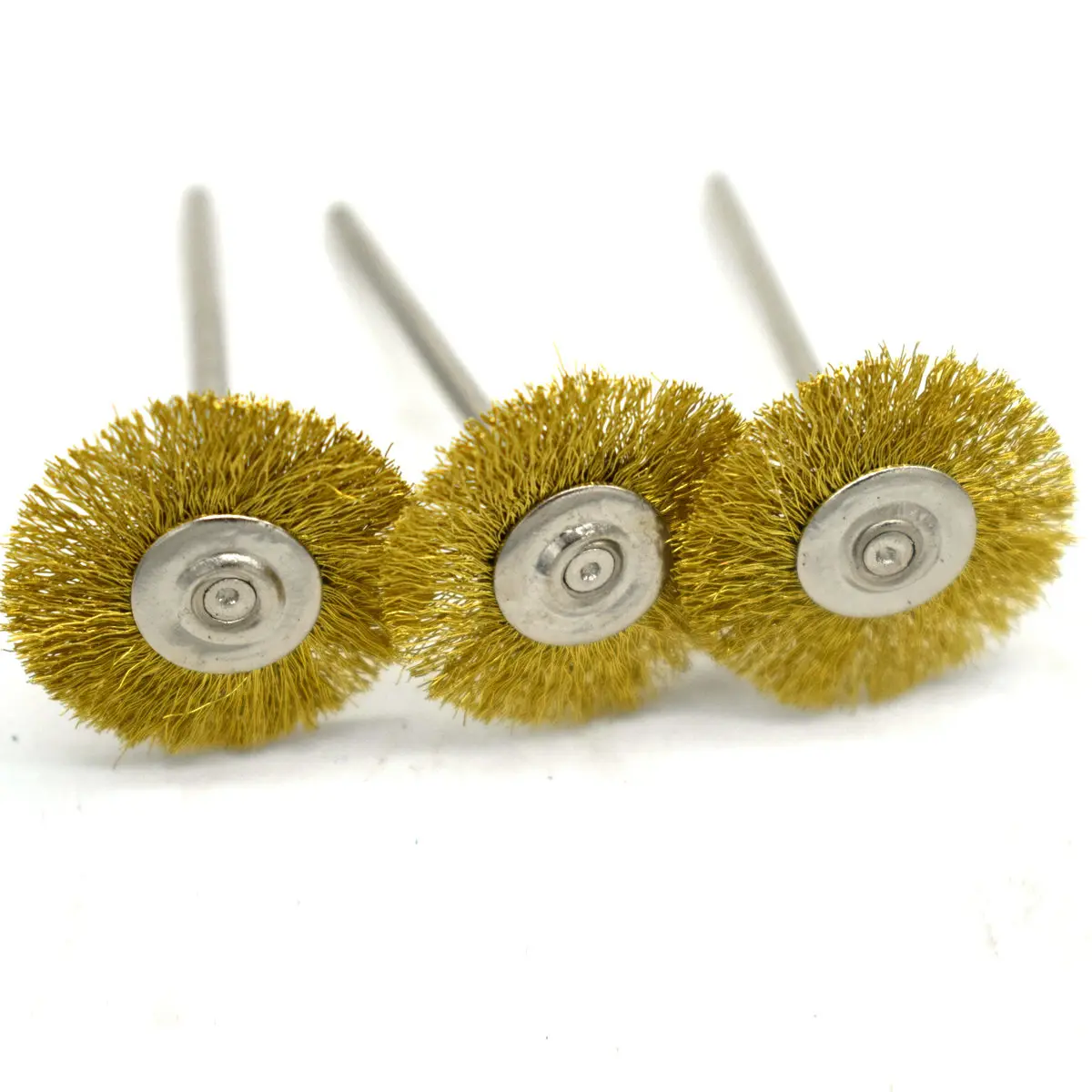 10pcs Jewelry Cleaning Tool Kit 2.35MM Shank Soft Bristle Wheel Brass Cup Brush For Grinder Rotary Tool