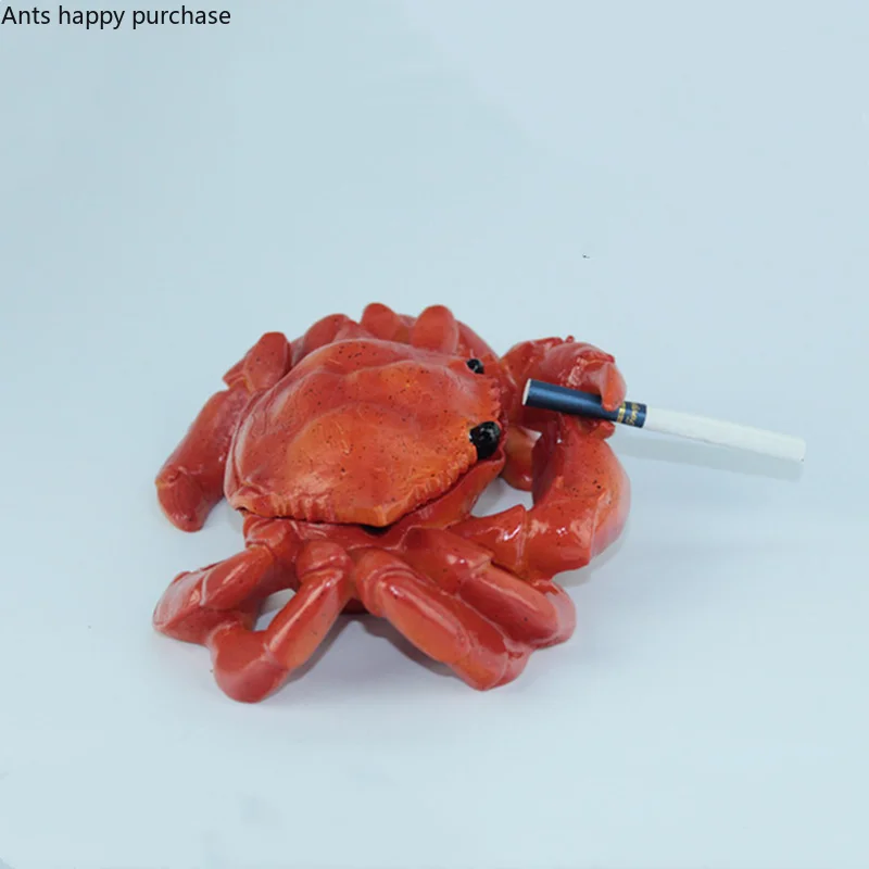 Crab ashtray With cover Resin ashtray Ash storage tray Storage Box Ash tray decorations Crafts Ornaments Smoking Accessories