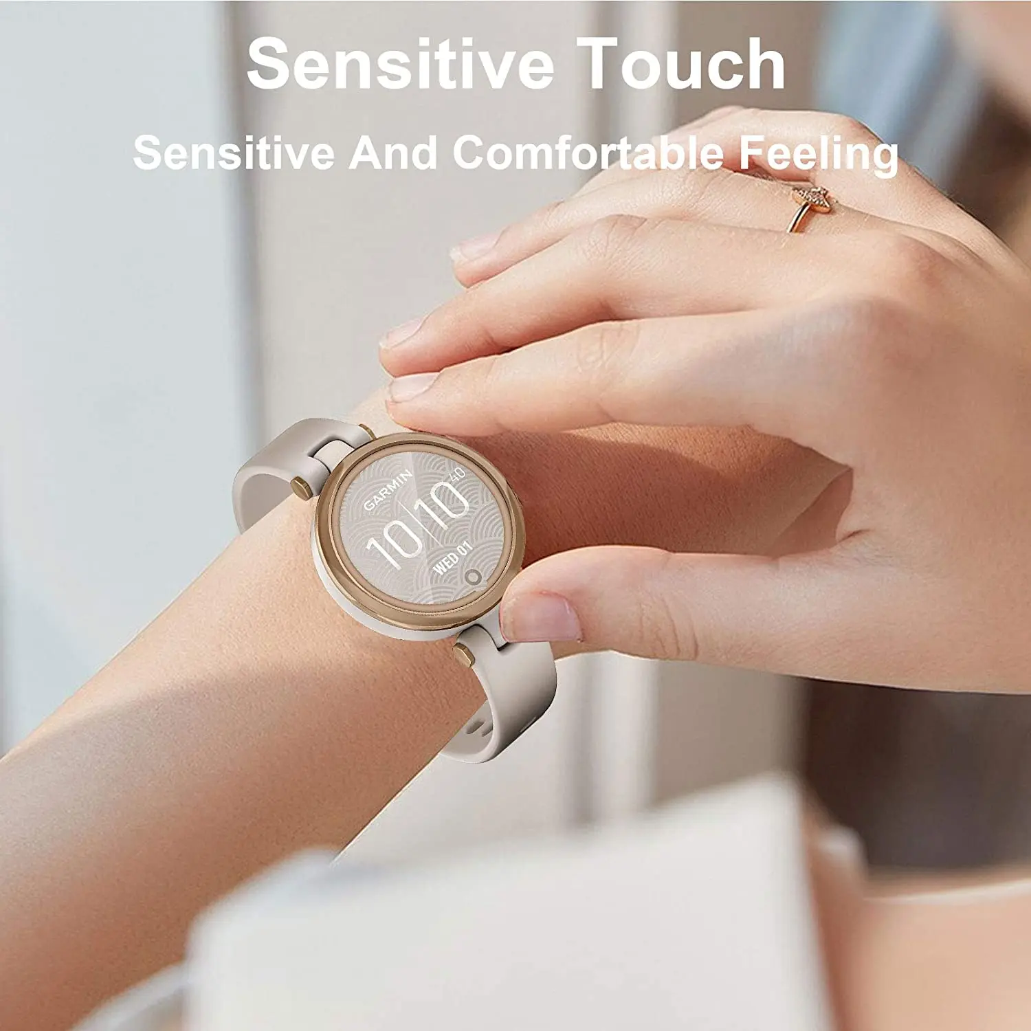 Soft Glass Tempered Screen Protector for Garmin Lily 3D Full Curved Protective Film Cover for Garmin Lily Film Watch Purple Gold