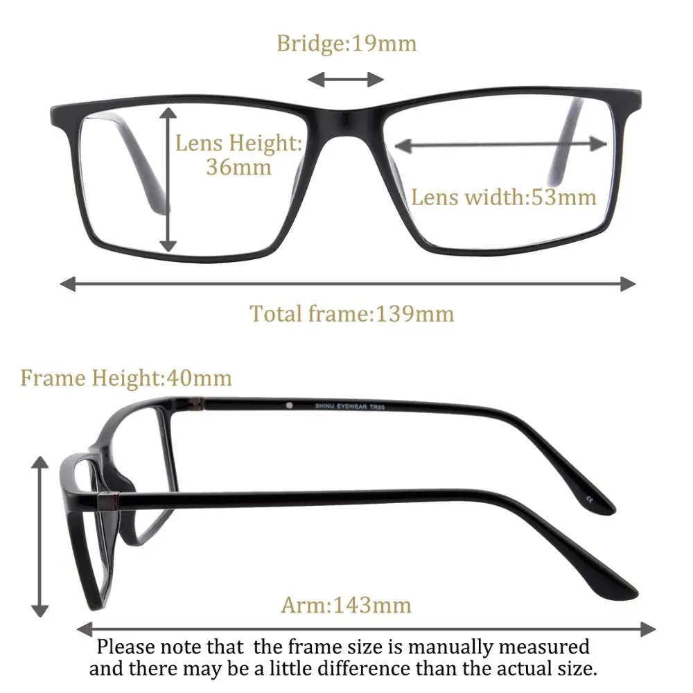 SHINU Progressive Multifocal Reading Glasses men woman tr90 optical frame prescription eyeglasses cr39 resin lens glasses custom