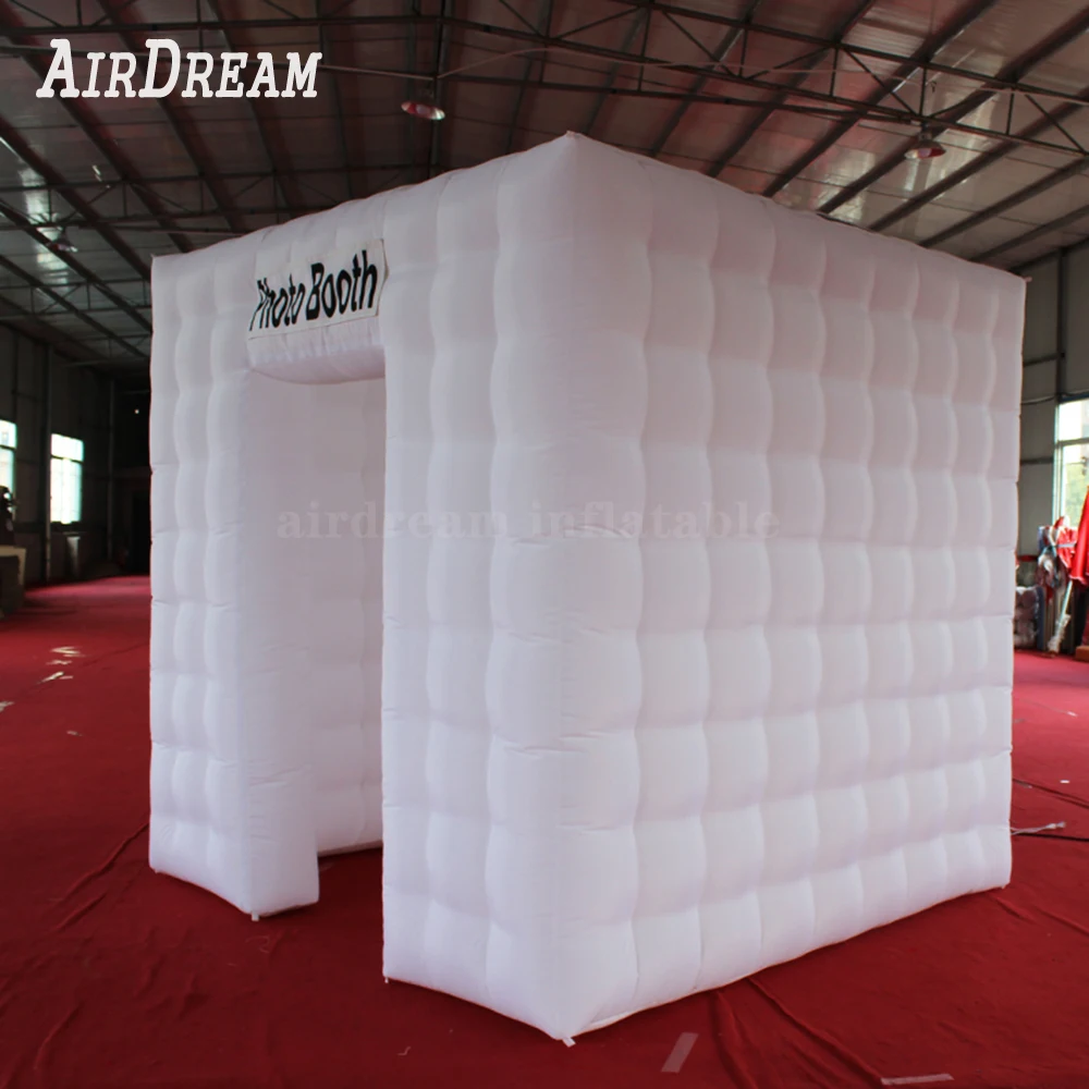 คุณภาพสูง Inflatable Photo Booth Cube เต็นท์ PhotoBooth ห้อง Kiosk แบบพกพา,ขนาดที่กำหนดเองและโลโก้ LED