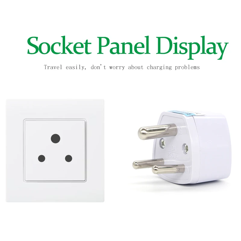 Adaptador de enchufe Universal de 3 pines para viajes, toma de corriente multifunción para Reino Unido, EE. UU., UE, AU, Sudáfrica, India, 1 unidad