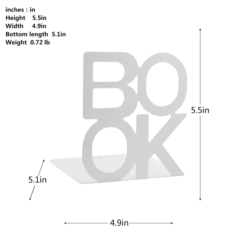 Bookends 140mm Book Letter Book Baffle Book Clip Metal Book Stand Book File Book Bookmark Customization