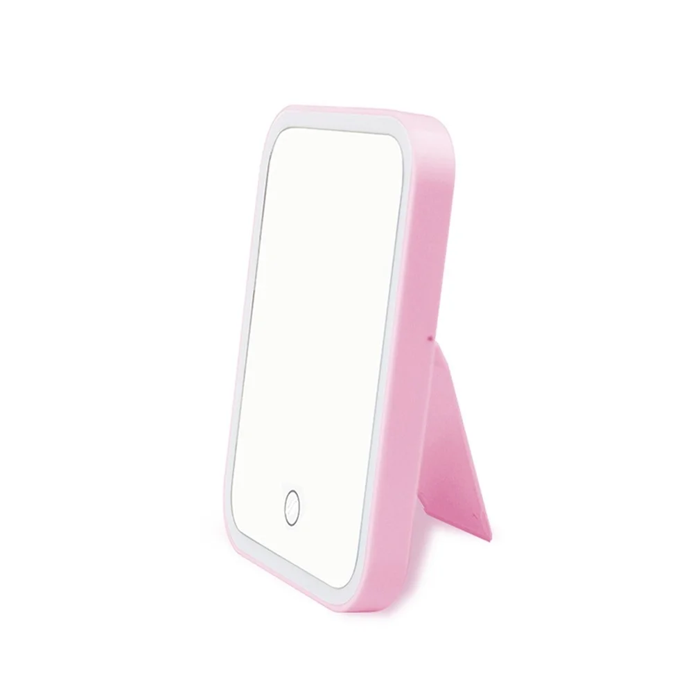 L-ED USB Backlit Layar Cermin Rias Klik Braket Meja Portabel Cermin Rias Drop Pengiriman