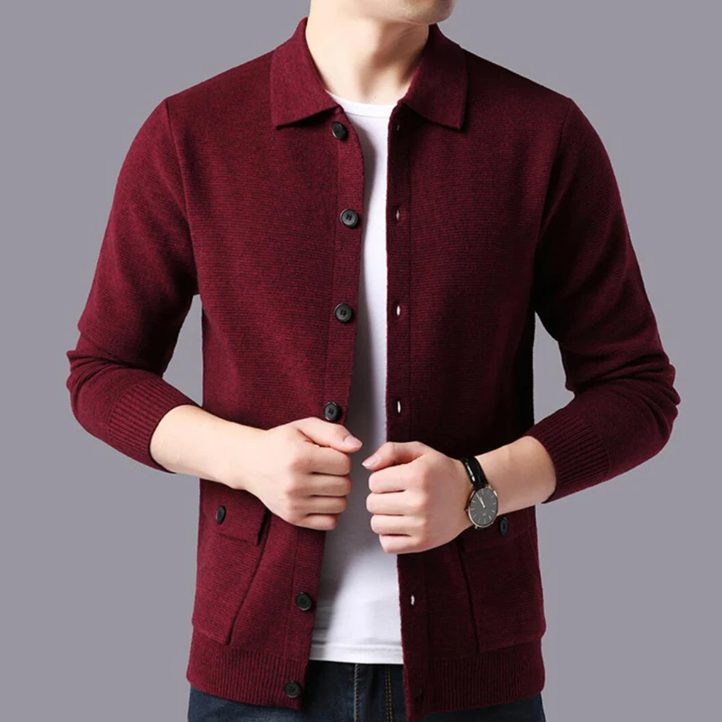 Liseaven Cardigans Men Sweater Autumn Winter Solid Knitted Sweaters Casual Warm Male Knitwear Coat Man Jackets