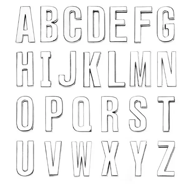 26 개/몫 구멍 18mm A - Z 크롬 일반 슬라이드 글자 실버 색상 영어 알파벳 18MM diy 가죽 팔찌 열쇠 고리