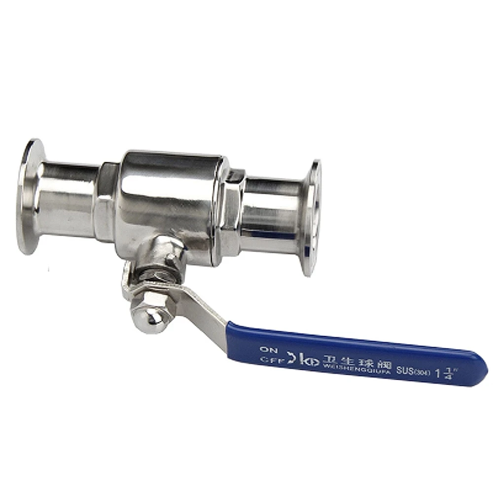 63mm 304 Stainless Steel Sanitary Ball Valve two piece  Tri Clamp Ferrule Type For Food Homebrew Product