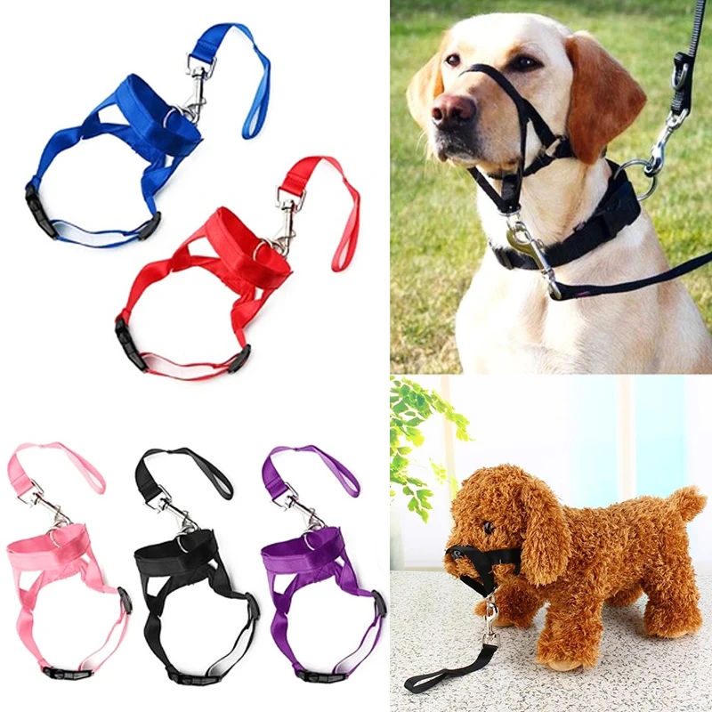 New Pet Mouth Traction Set Nylon Training Puppy Head Collar Halter Anti-barking Anti-bite Explosion-proof Pet Training Rope