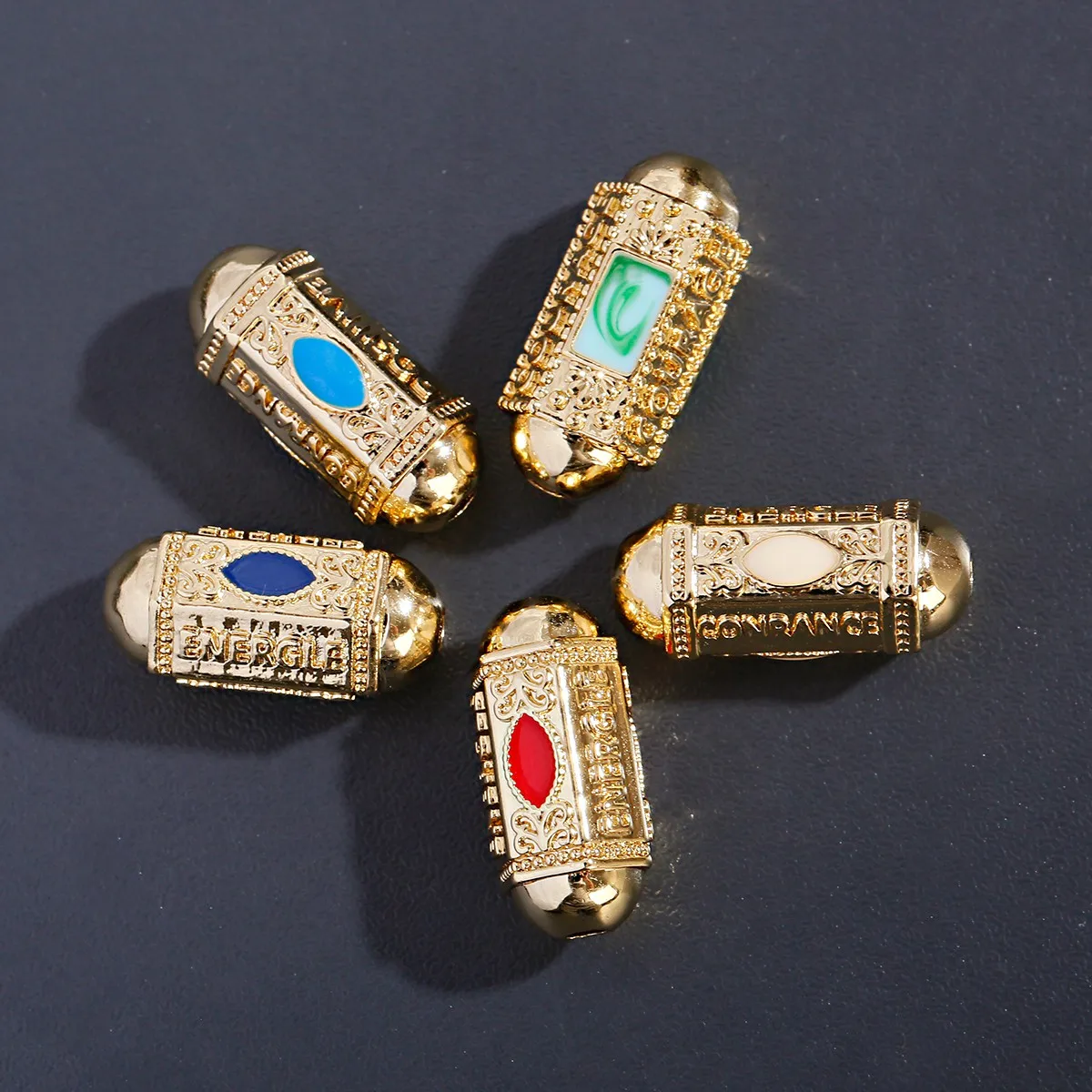 Nepal Indian Bohemia Beads Cylindrical Metal Pendant Handicraft Accessories Necklace DIY Beads For Jewelry Making 2021