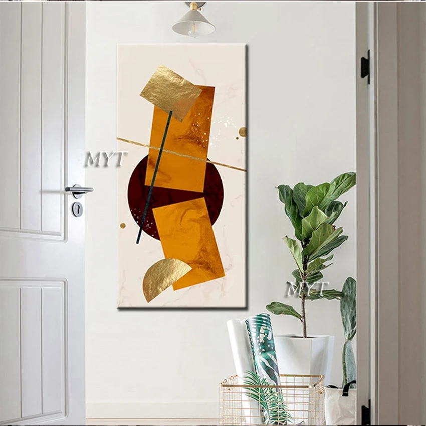 2020 Quadros De Parede Para Sala An Abstract Painting Composed Of Four Different Shapes And Colors Wall Art Home Decor Picture 