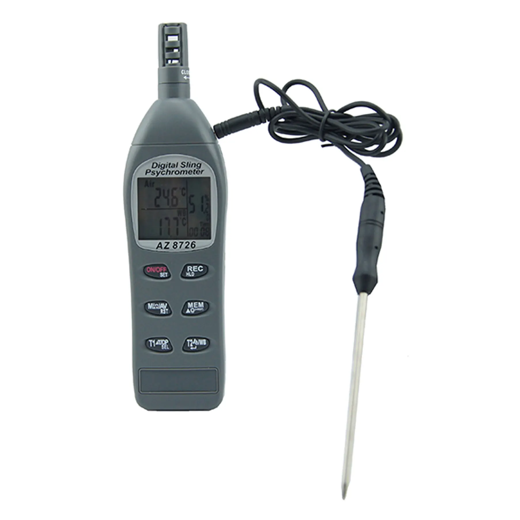 Portable with backlight AZ8726 memory thermometer and hygrometer temperature/humidity/dew point meter/wet bulb temperature