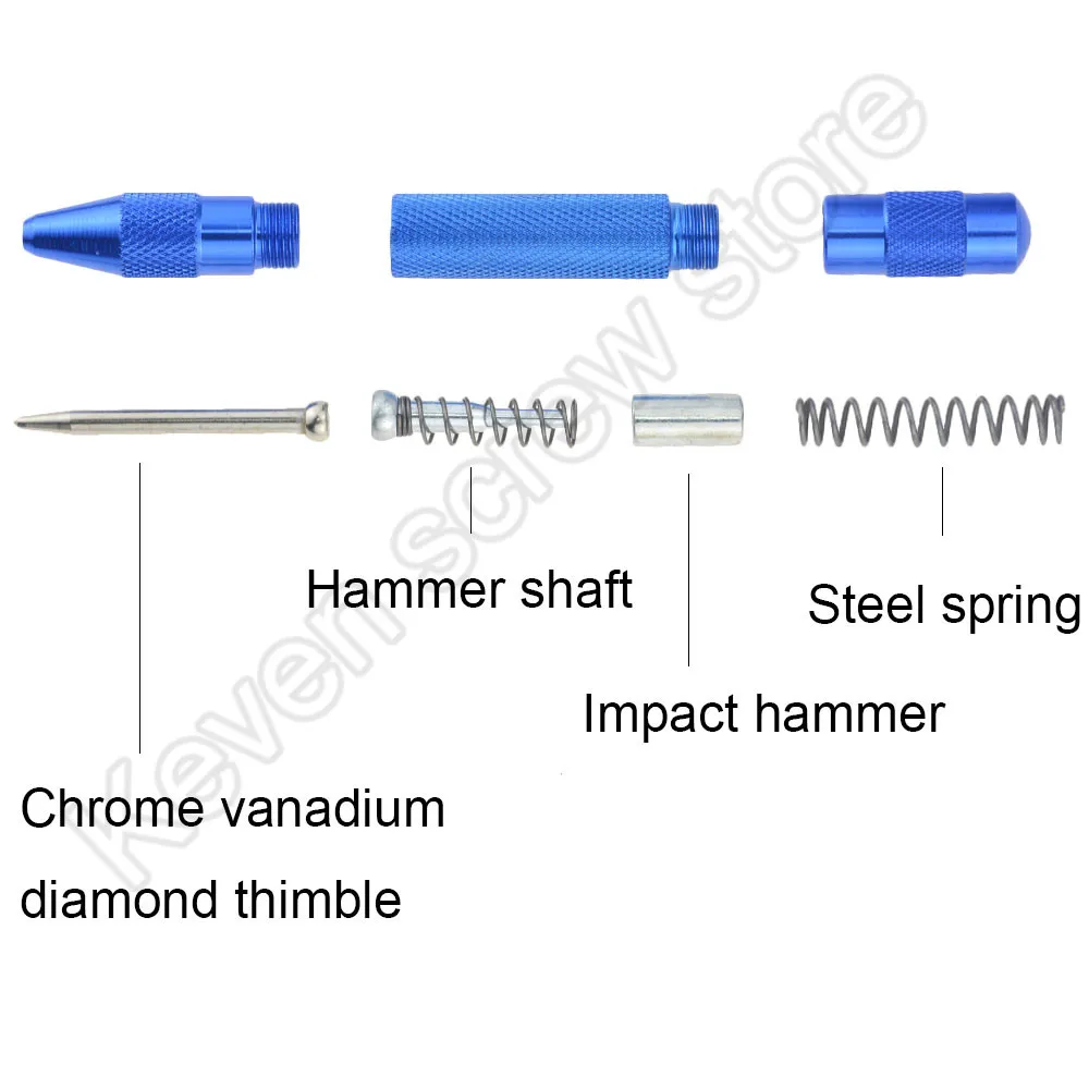 1PCS 5-inch Automatic Center Pin Spring Loaded Mark Center Punch Tool Wood Indentation Mark Woodworking Tool Bit