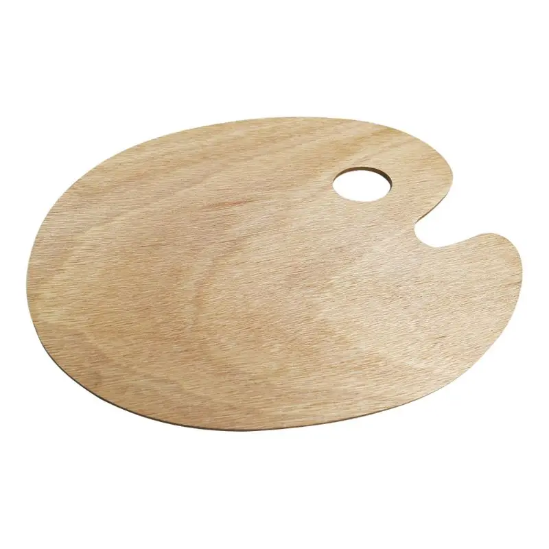 Tavolozza per artisti in legno con foro per pollice acrilico per olio vassoio per tavolozza per adulti