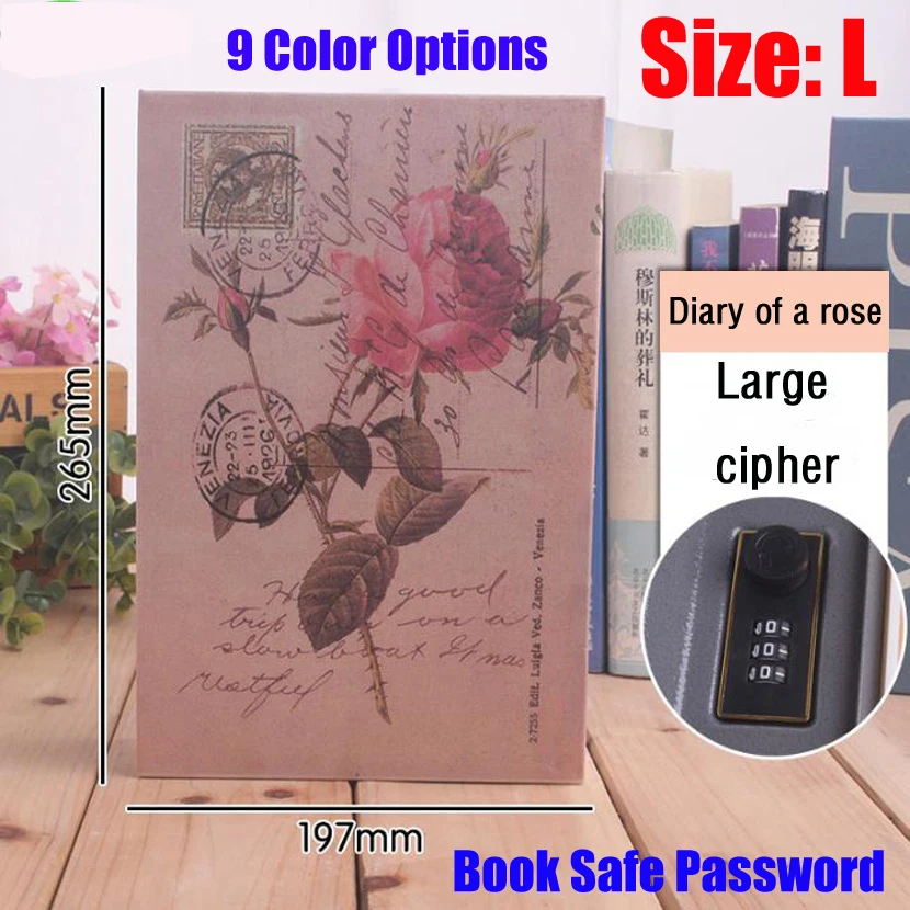 New Design Storage L Safe Box Dictionary Secret Book Piggy Bank Money Hidden Secret Security Locker Cash Jewellery With Key Lock