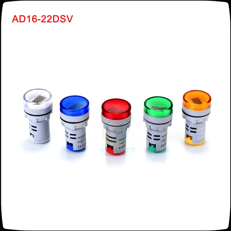 5 Stks/partij AD16-22DSV 22Mm AC60-500V Rood, Groen, Geel, Blauw, wit Mini Voltage Meter Led Digitale Display Indicator Licht