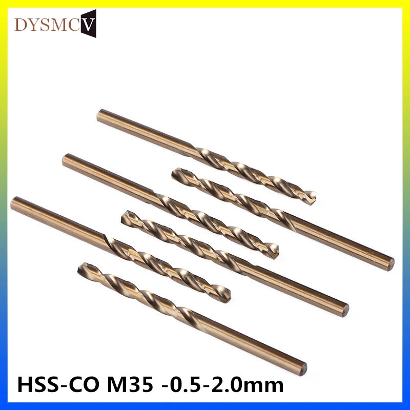 10 pieces 0.5-- 2.0mm HSS-CO M35 steel straight handle drill bits swivel for stainless steel